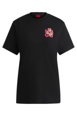 hugo-relaxed-fit-t-shirt-in-cotton-with-floral-logo-artwork