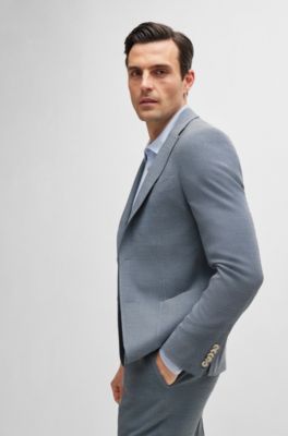 BOSS - Slim-fit suit in a micro-patterned wool blend 