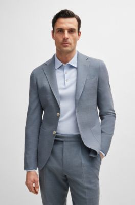BOSS - Slim-fit suit in a micro-patterned wool blend 