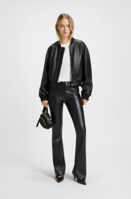 Cotton-jersey top with Happy HUGO logo badge, White