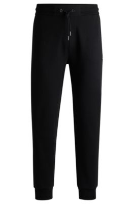 Cotton-blend tracksuit bottoms with metallic Double B monogram, Black