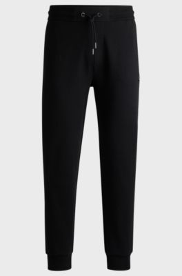 Cotton-blend tracksuit bottoms with metallic Double B monogram, Black
