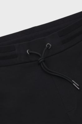Cotton-blend tracksuit bottoms with metallic Double B monogram, Black