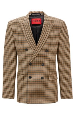 HUGO Extra slim fit jacket in houndstooth stretch material