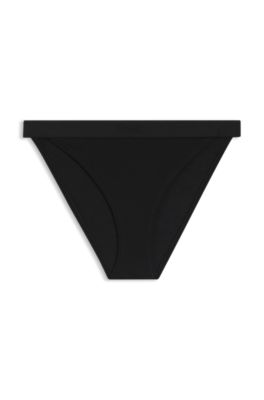 Cotton-blend briefs with signature logo waistband, Black
