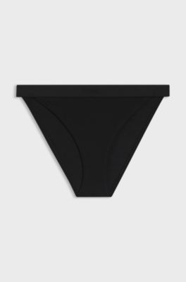 Cotton-blend briefs with signature logo waistband, Black