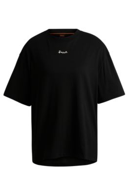 BOSS - Stretch-cotton T-shirt with logo details