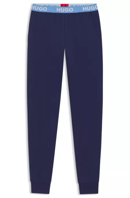 Cotton-blend tracksuit bottoms with logo waistband