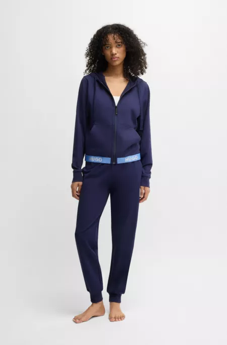 Cotton-blend tracksuit bottoms with logo waistband