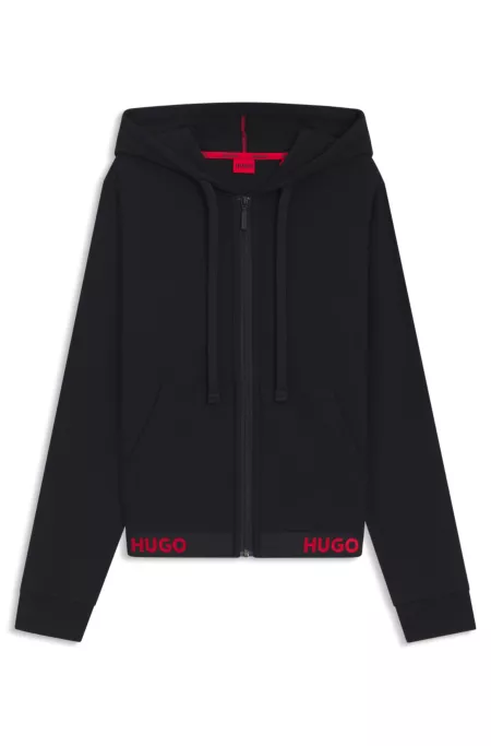 Relaxed-fit hoodie with logo waistband