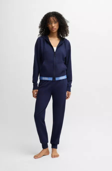 Relaxed-fit hoodie with logo waistband