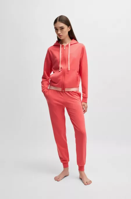 Relaxed-fit hoodie with logo waistband
