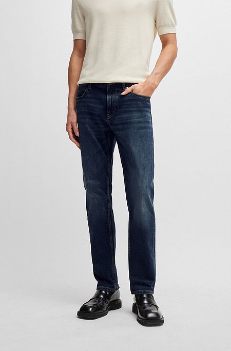 Delaware Slim-fit jeans in dark-blue stretch denim, Dark Blue