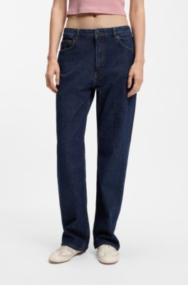 Blue salt-and-pepper jeans in comfort-stretch denim, Dark Blue