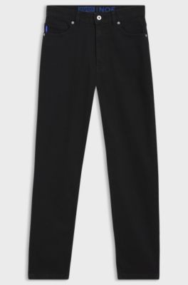 Mom jeans in black stretch denim, Black
