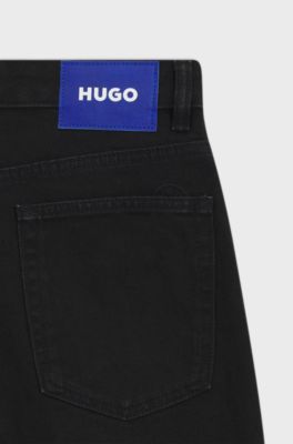 Mom jeans in black stretch denim, Black