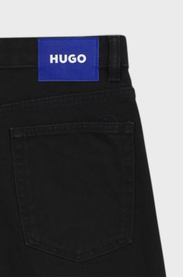 Mom jeans in black stretch denim, Black