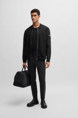 BOSS - コットンブレンド ジップアップ スウェットシャツ シグネチャー 