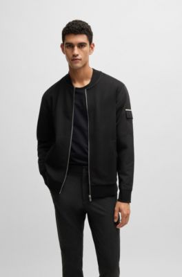 BOSS - コットンブレンド ジップアップ スウェットシャツ シグネチャー  