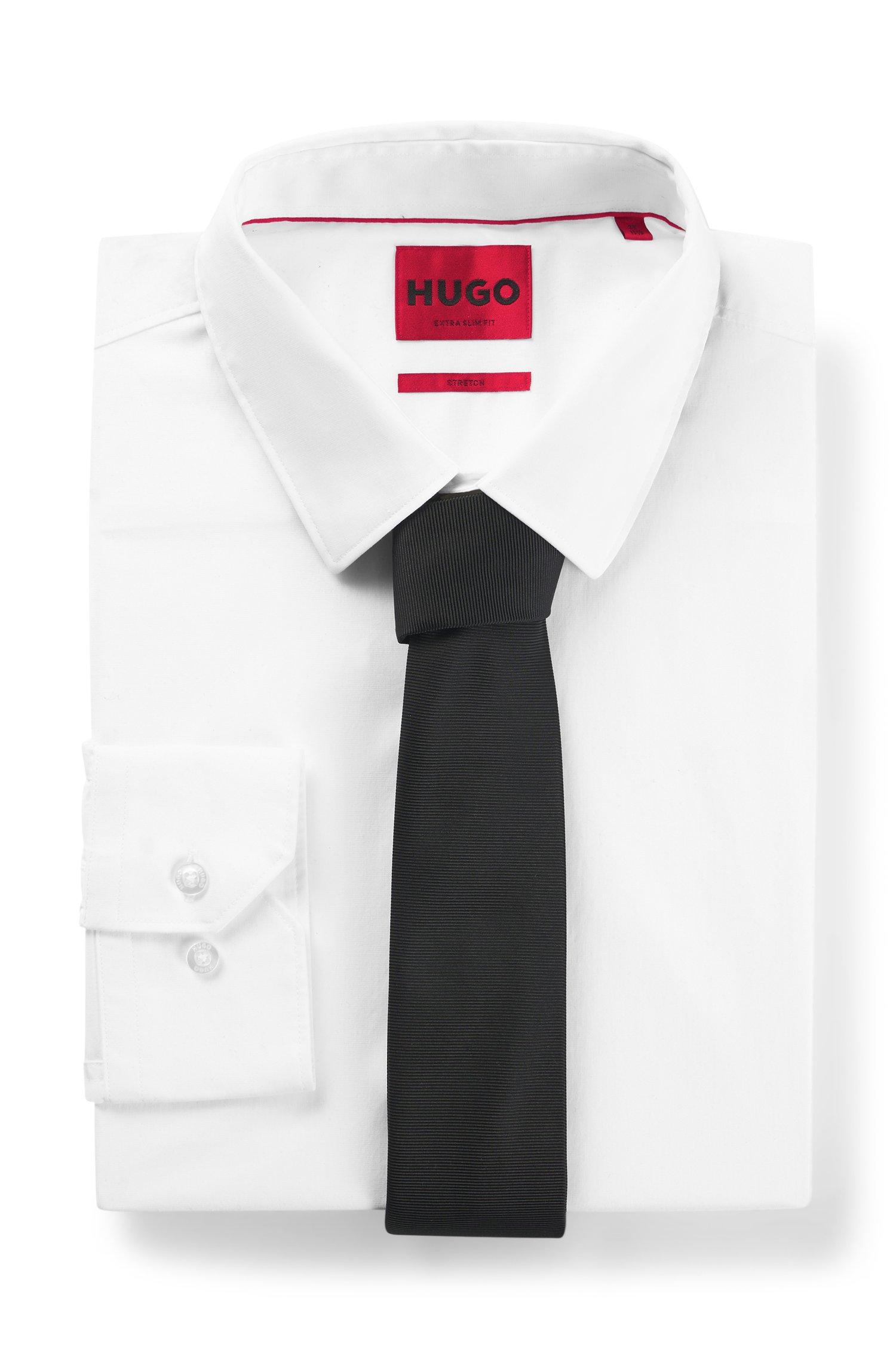 Hugo Silk-blend tie with jacquard weave slipsar herr – bild 2