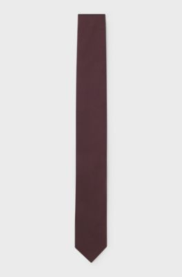 Silk-blend tie with jacquard weave, Brown