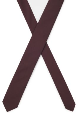 Silk-blend tie with jacquard weave, Brown