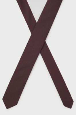 Silk-blend tie with jacquard weave, Brown