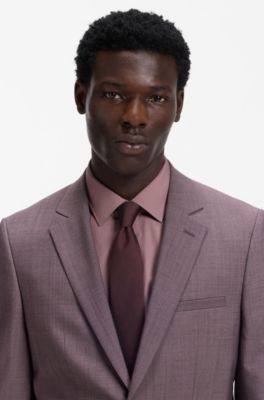 Silk-blend tie with jacquard weave, Brown