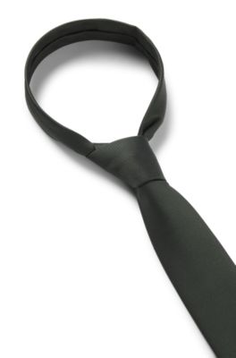 Silk-blend tie with jacquard weave, Dark Green