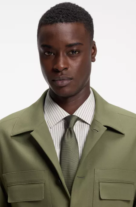 Silk-blend tie with jacquard weave