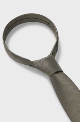 Silk-blend tie with jacquard weave, Light Green