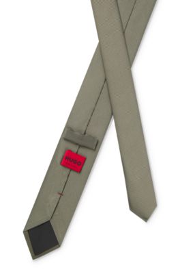 Silk-blend tie with jacquard weave, Light Green