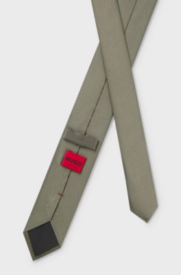 Silk-blend tie with jacquard weave, Light Green