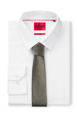 Silk-blend tie with jacquard weave, Light Green