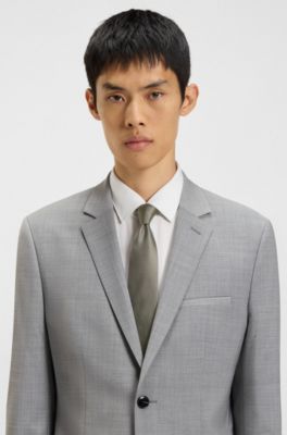 Silk-blend tie with jacquard weave, Light Green