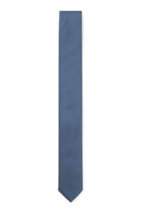 Silk-blend tie with jacquard weave, Blue