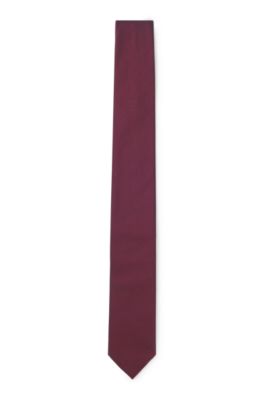 Silk-blend tie with jacquard weave, Dark pink