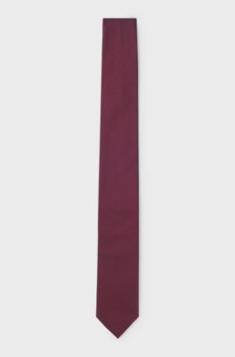 Silk-blend tie with jacquard weave, Dark pink