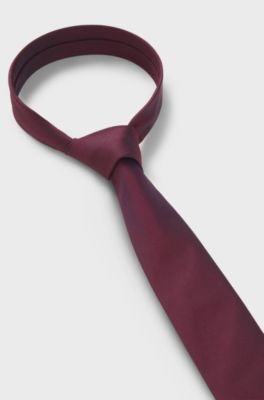 Silk-blend tie with jacquard weave, Dark pink