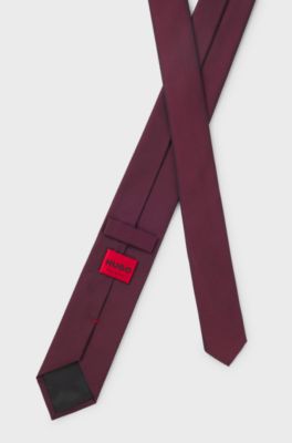 Silk-blend tie with jacquard weave, Dark pink