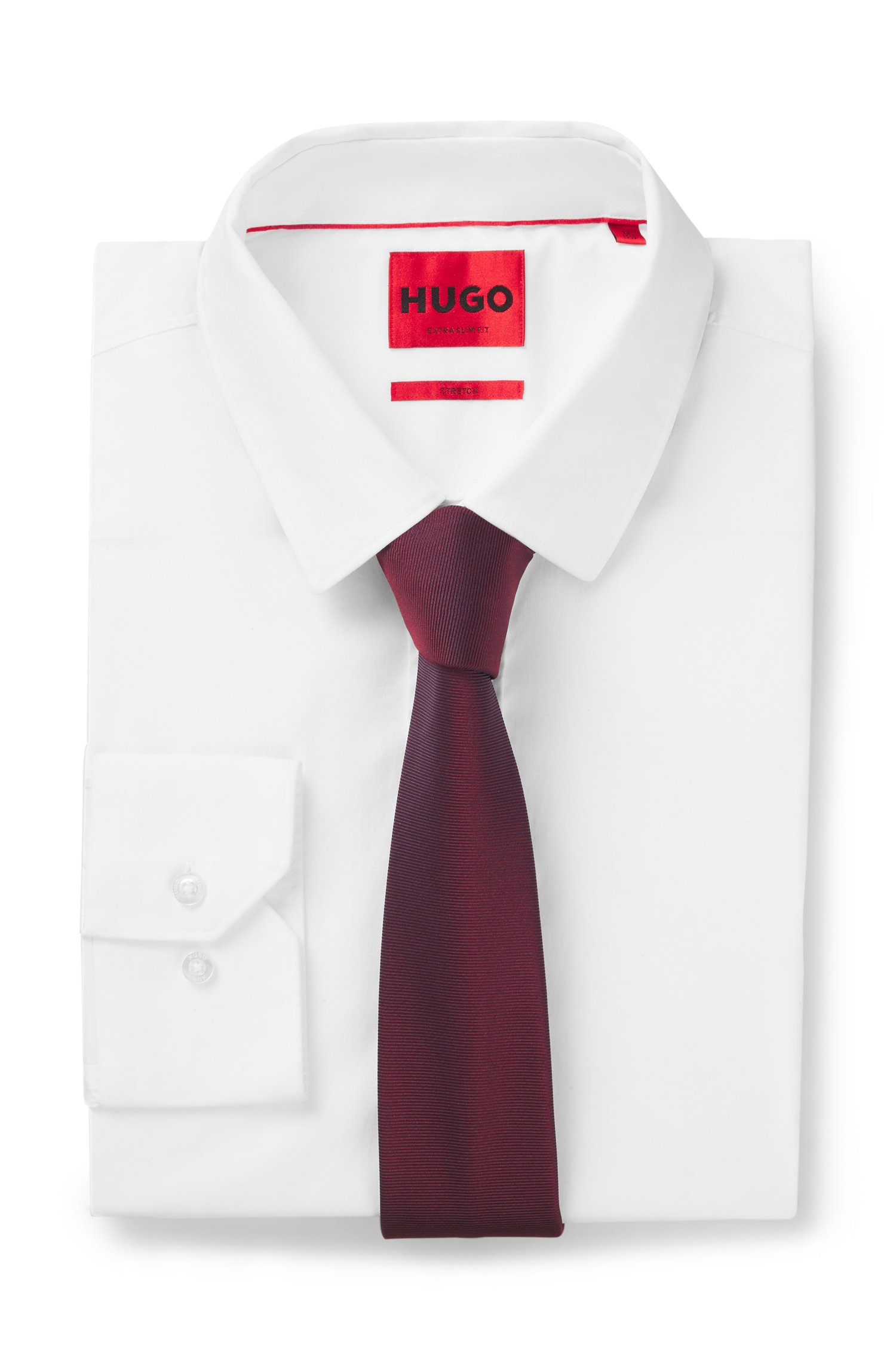 Hugo Silk-blend tie with jacquard weave slipsar herr – bild 2