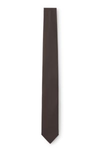 Silk-blend tie with jacquard weave, Brown