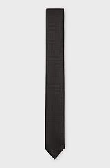 Silk tie with all-over jacquard pattern, Black
