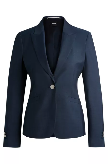 Veste Slim en twill de laine vierge aspect denim