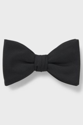 Silk-blend bow tie, Black
