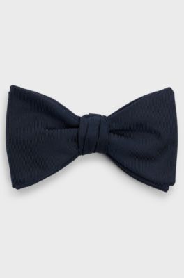 Silk-blend bow tie, Dark Blue