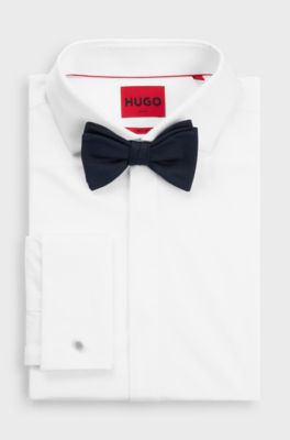 Silk-blend bow tie, Dark Blue