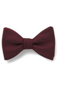 Nœud papillon pré-noué en soie mélangée, Rouge sombre