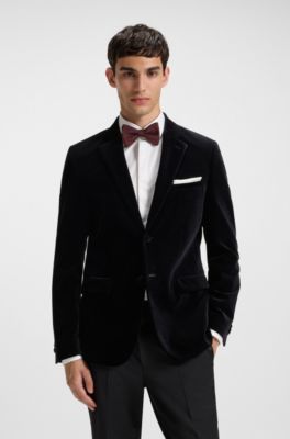 Pre-tied bow tie in a silk blend, Dark Red