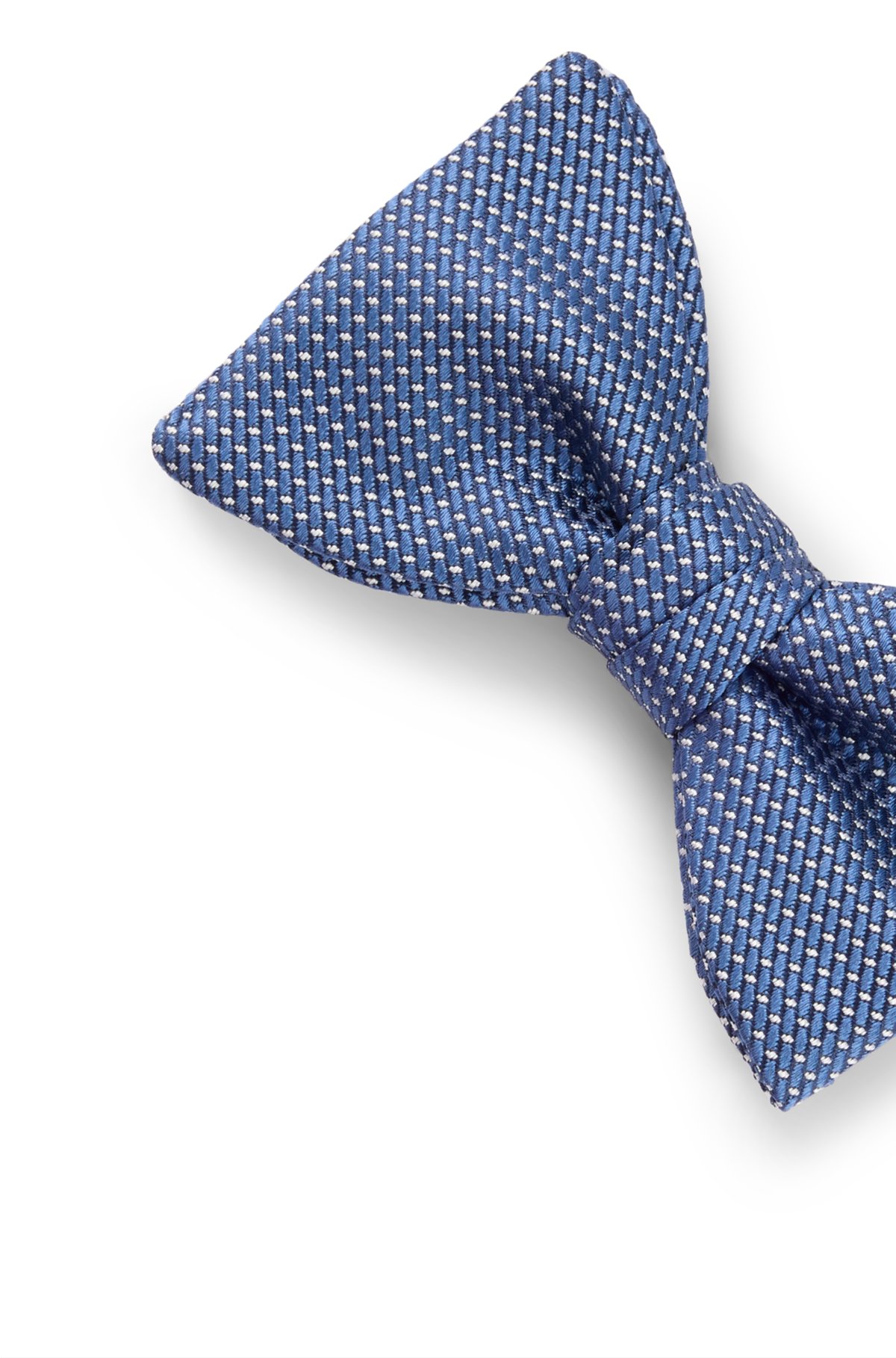 Silk-blend bow tie with woven pattern, Blue